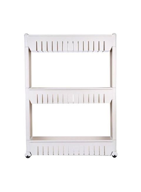 Generic 3-Tier Storage Tower Rack Shelf With Wheel White