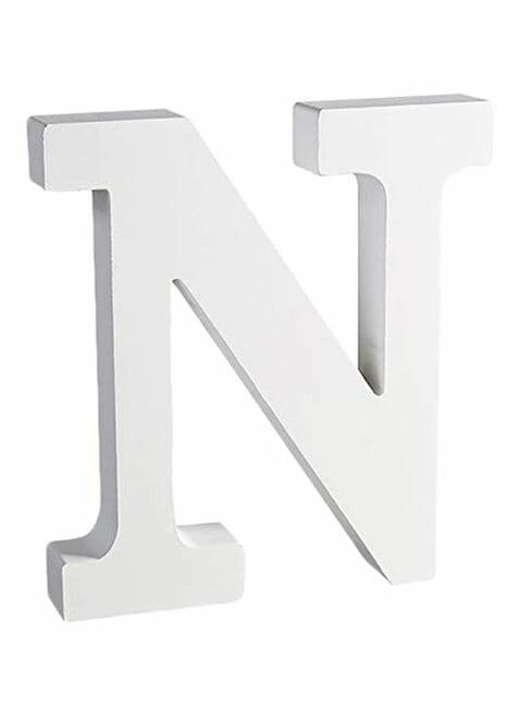 East Lady Decorative Wooden Alphabet N White 15x12x0.7cm