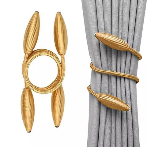 Deals For Less -  2 Pcs Magnetic Tieback, Curtain Holder, Gold Golor 2