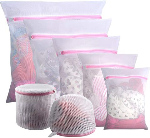 Doreen 7Pcs Mesh Laundry Bags for Delicates with Premium Zipper, Travel Storage Organize Bag, Clothing Washing Bags for Laundry, Blouse, Bra, Hosiery, Stocking, Underwear, Lingerie, Laundry Bags, Poly