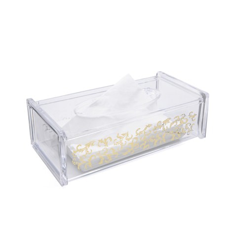 Al Hoora Acrylic Tissue Box With Golden Design