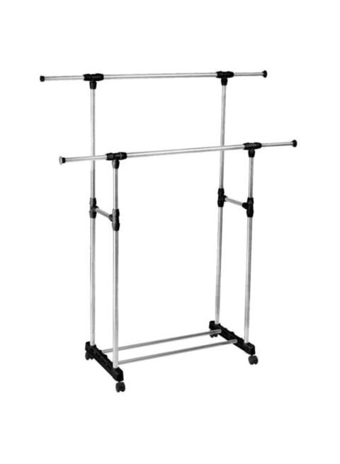 Generic Double Pole Clothes Rack Silver