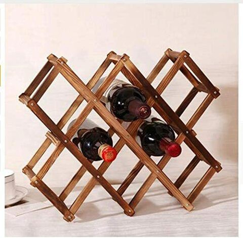 Generic Wooden Wine Rack Decoration Solid Wood Folding Wine Tray Pine Display Stand Creative Red Wine Wooden Shelf