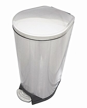 AKC Stainless Steel Trash Bin with Pedal Silver 50L