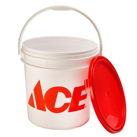 Ace Plastic Bucket (20 L, White/Red)