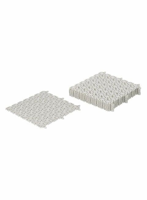 Rubik 9-Piece Plastic Indoor Outdoor Floor Tiles Set Silver