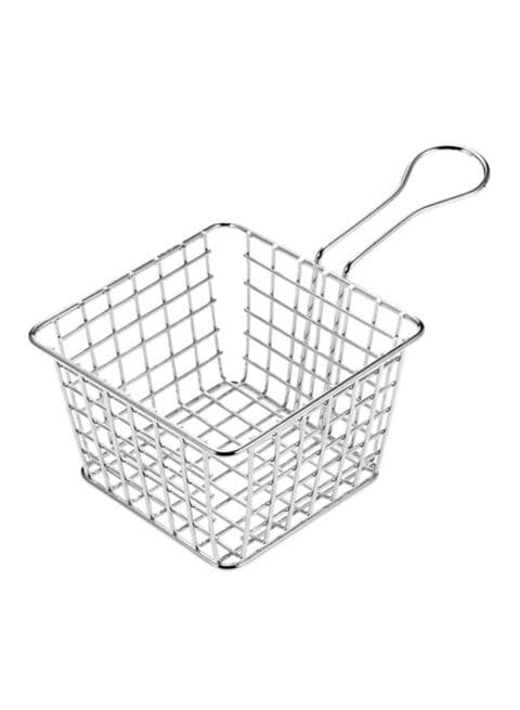 Generic Food Frying Basket Strainer Silver 18cm