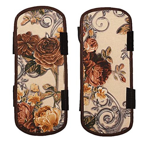 Kuber Industries Flower Design Jute 2 Piece Fridge Handle Cover - Multicolour