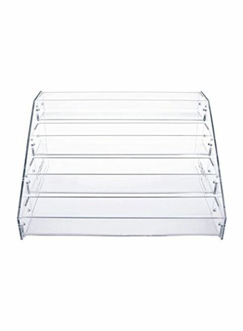 East Lady 4 Trays Acrylic Cosmetic Tabletop Display Organizer Clear