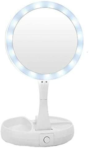 Generic Foldaway Mirror Lighted Double Sided Vanity Makeup Mirror