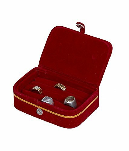 Kuber Industries Velvet Ring Organiser, Red (KI0021017)