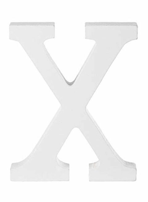 East Lady Decorative Wooden Alphabet Letter X White 15x12x0.7cm