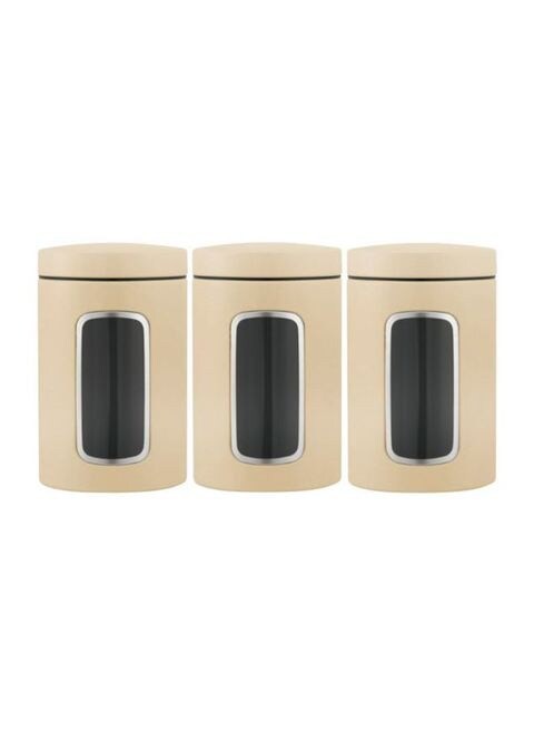 brabantia 3-Piece Canister Storage Set Almond/Clear