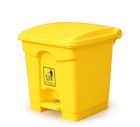 AKC Garbage Bin With Pedal Yellow 30L