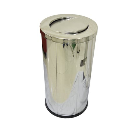 AKC Trash Bin With Swing Lid Silver 50L