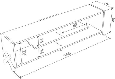 HomeCanvas Kipp TV Stand Made In Turkey Modern Living Room TV Unit (White-Walnut)