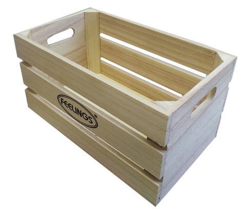 Feelings Wooden Storage Crate Box Medium