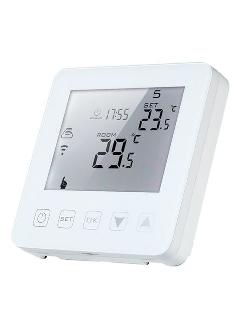 Generic 16A Programmable Electric Heating Touch Screen Thermostat White