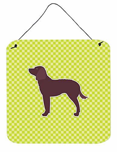 Caroline&#39;s Treasures Bb3801Ds66 American Water Spaniel Checkerboard Green Wall Or Door Hanging Prints, 6X6, Multicolor