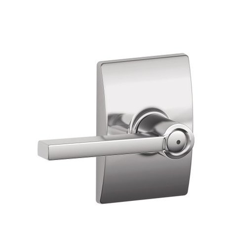 Schlage F40 Lat 625 Cen Century Collection Latitude Privacy Lever, Bright Chrome