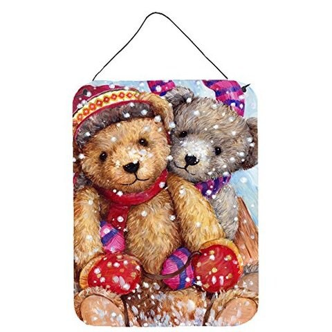 Caroline&#39;s Treasures Cdco0461Ds1216 Winter Snow Teddy Bears Wall Or Door Hanging Prints, 12X16, Multicolor