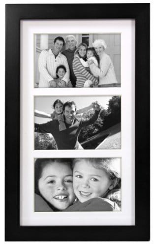 Malden International Designs Matted Linear Classic Wood Picture Frame, Black ( 4X6-Inches &nbsp;- 3Op )