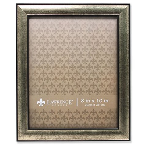 Lawrence Frames Domed Burnished Picture Frame, 8 By 10-Inch, Silver/Black