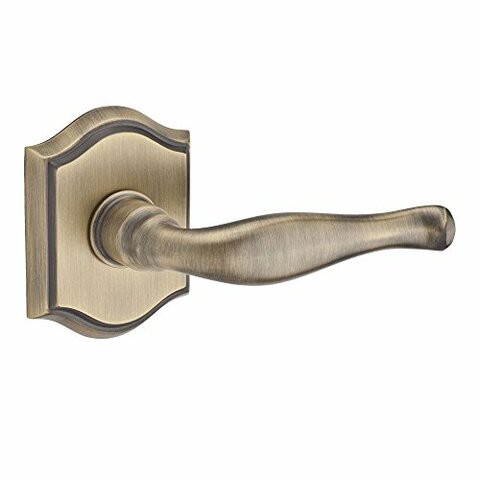 Baldwin Hddecrtar049 Reserve Half Dummy Decorative With Traditional Arch Rose, Matte Brass &amp; Black Finish, Right Hand