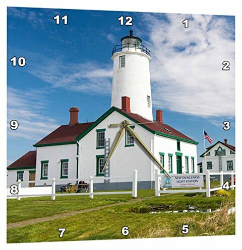 3Drose Usa, Washington - Dungeness Spit Lighthouse. - Wall Clock, 15 By 15-Inch (Dpp_208535_3)