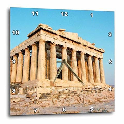 3Drose Parthenon, Ancient Architecture, Acropolis, Athens, Greece Eu12 Pri0107 Prisma Wall Clock, 10 By 10&quot;