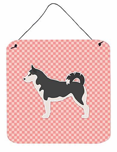 Caroline&#39;s Treasures Bb3680Ds66 Siberian Husky Checkerboard Pink Wall Or Door Hanging Prints, 6X6, Multicolor