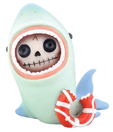 Summit Collection Furrybones Sharkie Signature Skeleton In Shark Costume With A Chewed Lifesaver