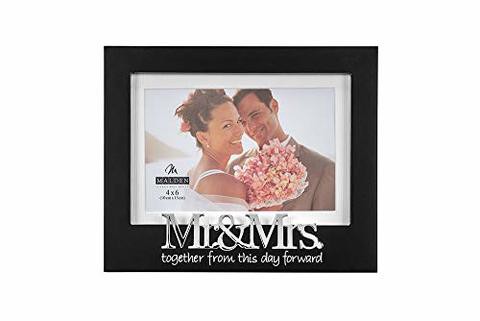 Malden International Designs Wedding Mr. And Mrs. Expression Picture Frame, 4X6, Black