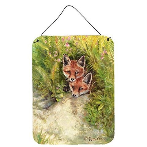 Caroline&#39;s Treasures Cdco0324Ds1216 Fox Cubs Peepers By Debbie Cook Wall Or Door Hanging Prints, 12X16, Multicolor