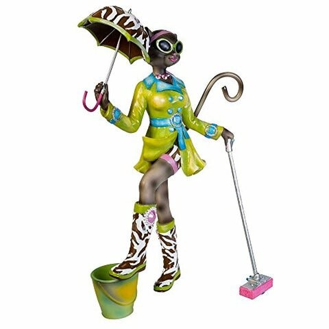 Kurt Adler Alley Cats Resin Go Go Mopping Table Piece, 8-Inch