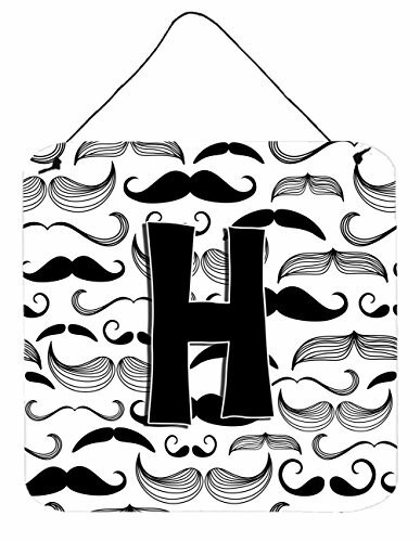 Caroline&#39;s Treasures Cj2009-Hds66 Letter H Moustache Initial Wall Or Door Hanging Prints, 6X6, Multicolor