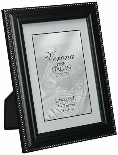 Lawrence Frames Walnut Wood 5X7 Picture Frame - Silver Bead Design