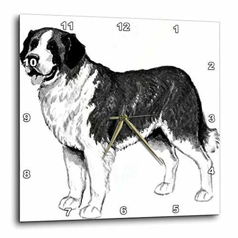 3Drose St. Bernard Dog - Wall Clock, 10 By 10-Inch (Dpp_58165_1)