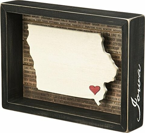 Primitives By Kathy 27800 Lol Made You Smile Box Sign, 9&quot; X 6.5&quot;, Iowa