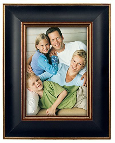 Malden International Designs Black And Gold Fashion Wood Picture Frame, 5X7, Black