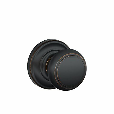 Schlage Andover Passage Knob, Andover Rose, Aged Bronze - Fa10And716/F10And716And