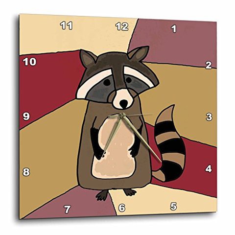 3Drose Dpp_195216_3 Funny Raccoon Art-Wall Clock, 15 By 15-Inch