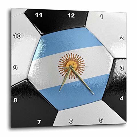 3Drose Dpp_181208_1 Argentina Soccer Ball Wall Clock, 10 X 10