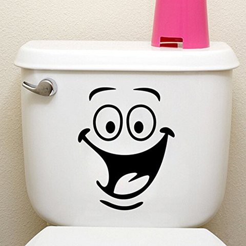 fashionbeautybuy Funny Animation Big Eyes Toilet Wall Decal Home Sticker Living Room Bedroom Kitchen Art Picture Diy Pvc Murals Vinyl Paper House