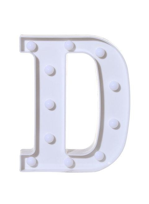 Generic Alphabet LED Letter Lights Light Up Plastic Letters Standing Hanging D White 22X18X4.5centimeter