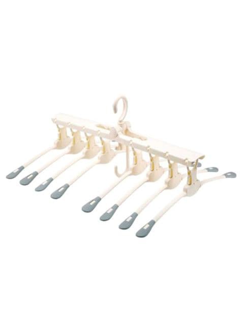 Generic 8-In-1 Anti-Slip Closet Organizer Hanger Beige/Grey 20.5 X 52cm