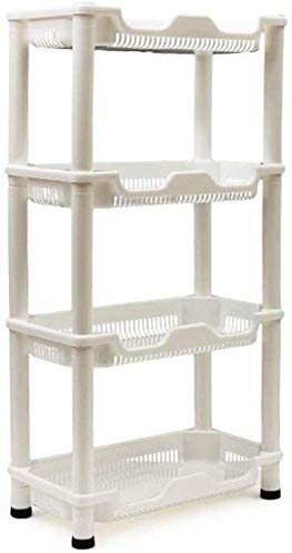 Shower Corner Caddy Rust Proof White Shelf Kitchen Bathroom Storage Unit 4 Tier Freestanding Self-Draining Organizer. (Rectangular Caddy)