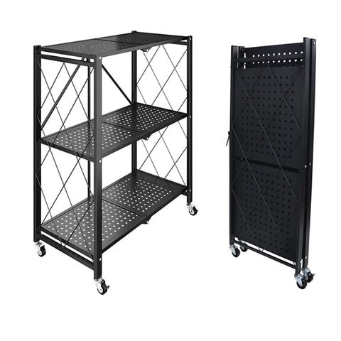 3 Tier Floor Kitchen Storage Shelf Cabinet with wheels Bathroom Kitchen Accessories Tools Shelf Rack