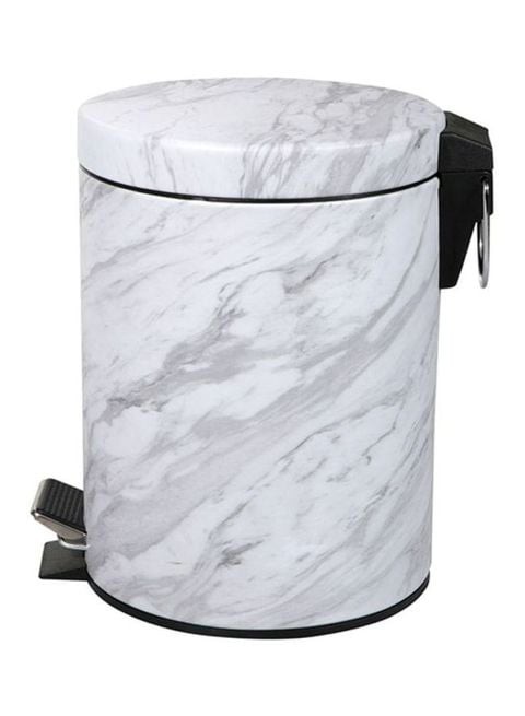 ROYALFORD Marble Design Dust Bin White 5L