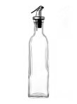 Gulfdealz Glass Cruet Bottle With Lever Release Pourers Olive Oil Vinegar Dispenser Clear 12Centimeter